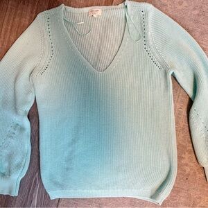 Gentle Fawn, Women's V-Neck Sweater - Light Blue